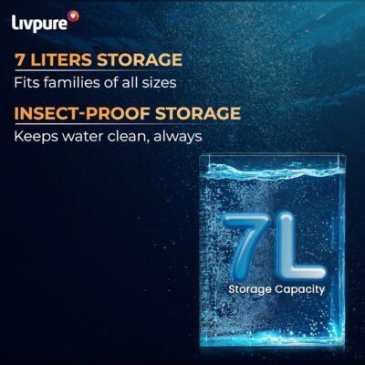 Livpure Glo Star Copper Water Purifier | Free Standard Installation | 8 Stage Advanced Purification | RO+UV+UF Copper | Mineraliser | In Tank UV Sterilisation | 7L Storage Capacity | Black - Image 4