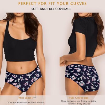 Pepperika Cotton Plus Size Underwear Full Coverage Regular Innerwear Panty Set for Women and Teenage Girls Hipster Brief for Daily Use Combo Pack (Assorted Prints and Colours) Multicolour - Image 4