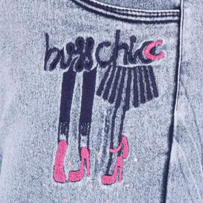 Cutecumber Girls Denim Solid Flared Blue Jeans. CC6506B-BLUE - Image 4