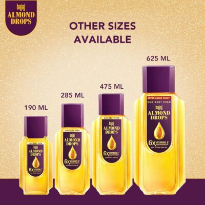 Bajaj Almond Drops Hair Oil, 625ml, Hair Oil, 6X Vitamin E, Almond Oil, Light and Non-Sticky, Hair Fall Control - Image 8