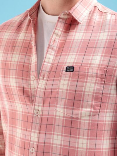 The Indian Garage Co Men Regular Fit Checkered Full Sleeves Cutaway Collar Casual Shirt - Image 4