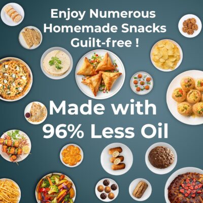 Pigeon Healthifry Digital Air Fryer, 360° High Speed Air Circulation Technology 1200 W with Non-Stick 4.2 L Basket - Green - Image 4