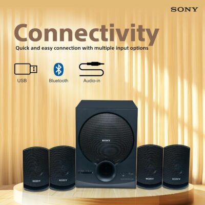 Sony New SA-D40M2 4.1ch Home Theatre Speaker with 100W Power Output and Powerful Subwoofer - Black - Image 6