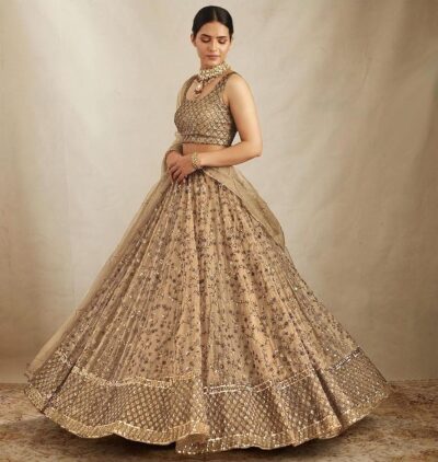 TRENDMALLS Women's Net Sequin Embroidery Lehenga Choli with Dupatta |Bridal Party Stylish Wedding Lehenga Choli for women - Image 4