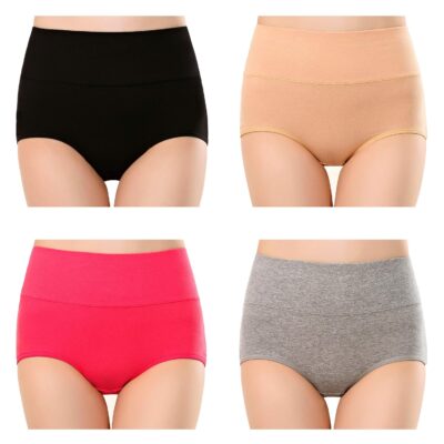 cauniss Womens High Waist Cotton Panties C Section Recovery Postpartum Soft Stretchy Full Coverage Underwear(5 Pack) - Image 2
