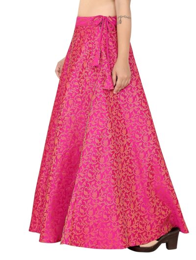 Studio Shringaar Women's Readymade Banarasi Brocade Maxi Skirt Lahenga Ghaghra. - Image 3