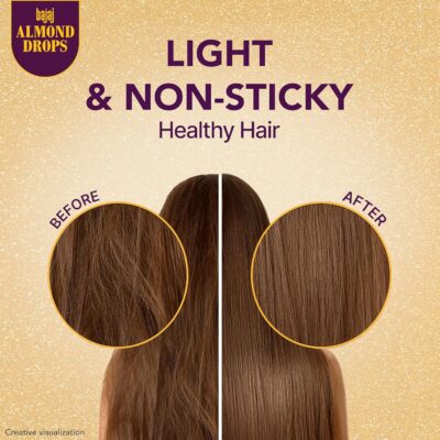 Bajaj Almond Drops Hair Oil, 625ml, Hair Oil, 6X Vitamin E, Almond Oil, Light and Non-Sticky, Hair Fall Control - Image 5