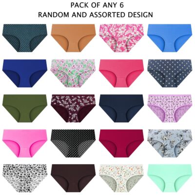 Pepperika Cotton Plus Size Underwear Full Coverage Regular Innerwear Panty Set for Women and Teenage Girls Hipster Brief for Daily Use Combo Pack (Assorted Prints and Colours) Multicolour - Image 2