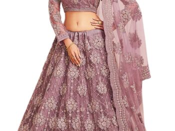 A To Z Cart Women's Net Embroidered Semi-Stitched Lehenga Choli Maanav LH-New
