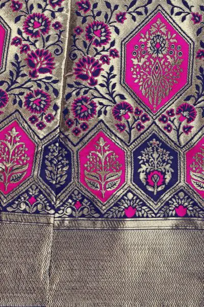PURVAJA Women's Faux Silk Jacquard Semi-Stitched Embroidered Fabric Lehenga Choli - Image 7