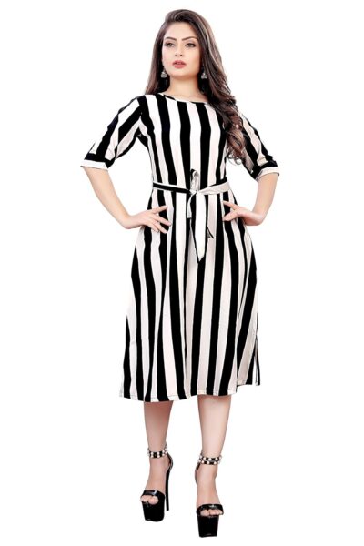 AA Creation Women's Fit And Flare Knee Length Dress
