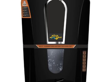 AQUA LIBRA WITH DEVICE Ro+Uv+U Black Color Water Purifier With Zinc Plus Copper Alkaline10 Litre Storage Capacity For Home And Office (Made In India)