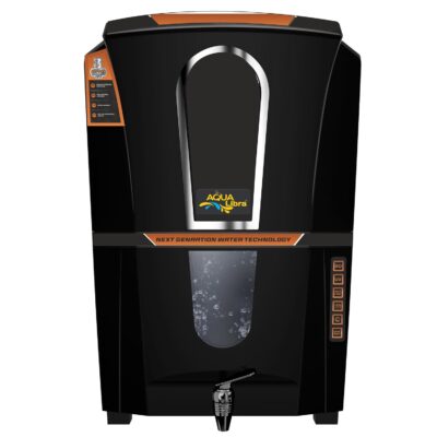 AQUA LIBRA WITH DEVICE Ro+Uv+U Black Color Water Purifier With Zinc Plus Copper Alkaline10 Litre Storage Capacity For Home And Office (Made In India)