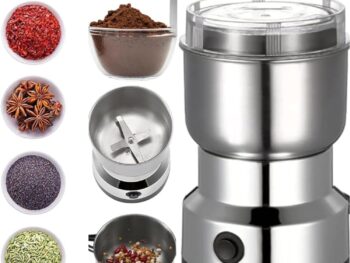ARDAKI Mini Mixer Grinder Machine for Kitchen Mixer Grinder Multi Functional Coffee Herbs Spices Nuts Grain Seasonings Spices Mill Powder Machine Stainless Steel Mixie Small Kitchen Appliance