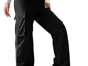 Aahwan Women's & Girls' Solid High Waist with Pockets Cargo Pants