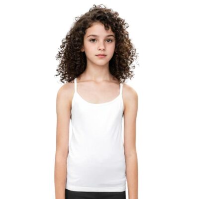 Adira Beginners Cami | Teenagers Cami with Light Flat Padding | Prevents Show of Nipple Buds | Stretchy Cotton for Daily Use at School | Pack of 1