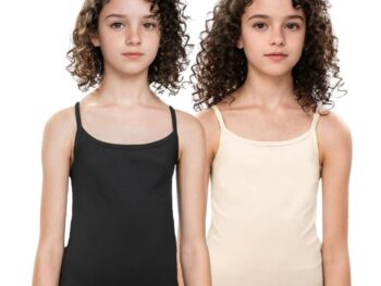 Adira | Camisole for Girls 13-14 Years | Flat Padded Innerwear Vest | Cami for Puberty | Overs Nipples & Gives Confidence at School | Soft, Stretchy Cotton | Pack of 2