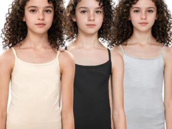 Adira | Cotton Camisole for Beginners | Beginners Cami for Puberty | Flat Padding for Nipple Coversage | Confidence for School & Home | Soft Stretchy Cotton | Pack of 3