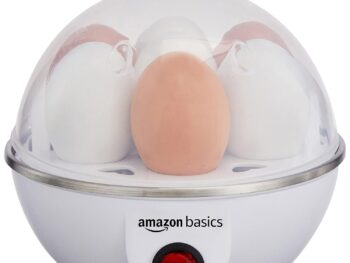 Amazon Basics Electric Egg Boiler | 3 Boiling Modes | Automatic Operation | Overheat Protection|75ml|Plastic|White