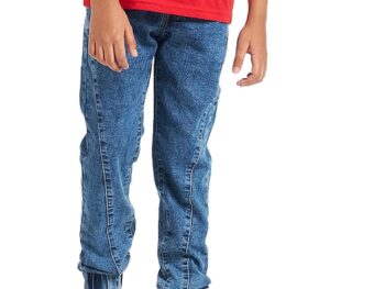 Amazon Brand - Jam & Honey Regular Boys Slim Fit Stretchable Jogger Jeans (Elasticated Waist Band)