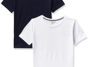 Amazon Brand - Symbol Regular Fit Boys 100% Cotton Solid Print Half Sleeves T-Shirt | Age 2-12 Years (Pack of 2)