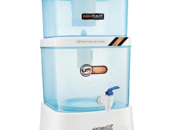 AquaDart 20 L Mineral Pot - Non-Electric Gravity Water Purifier | Stylish White & Blue Design for Home & Office | Efficient Gravity-Based UF Filter for Clean, Safe Drinking Water