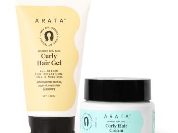 Arata Curl Styling Combo of 2 - Curl Cream (100gm) & Gel (150ml) | for Frizzy, Wavy, Curly, Coily Hair | Intensive Moisture & All-Season Curl Definition | No Sulphate,Paraben,Silicone | CG Approved