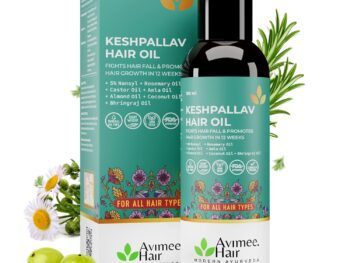Avimee Herbal Keshpallav Hair Oil For Men & Women | Promotes Hair Growth & Reduces Hair Fall | With Rosemary, Castor, Amla, Coconut and Bhringraj Oil | Mineral Oil Free | 100 ml