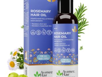 Avimee Herbal Rosemary Hair Oil | For Hair Growth, Hair Fall Control and Dandruff | 100% Pure & Natural | Mineral Oil Free | 100mL