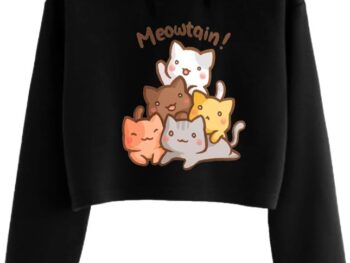 BELTLY Cute Crop Hoodie cat Women Sweatshirt Causal Stylish Latest Black Pink Lavender White Girl 499 599 Under