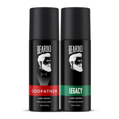 Beardo Legacy & Godfather Perfume Body Spray For Men 150ml Each (Set of 2) Citrus Aromatic Spicy | Deodorant | Deo For Men | Long Lasting Perfume| Christmas gift for men | Gift For Friends | Gift for Men