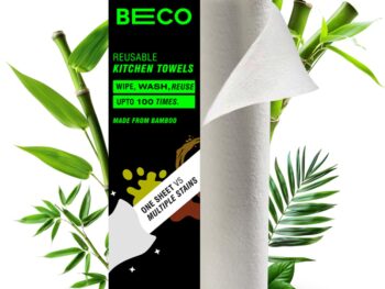 Beco Reusable Bamboo Kitchen Towel/Tissue Roll (Reusable upto 2000 times)- 20 sheets|Soft & Highly absorbent| Ecofriendly-No Trees Cut| Better alternative to Paper Tissue Roll