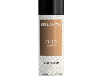 Bella Vita Luxury Oud White No Gas Body Spray Deodorant Parfum For Men With Orange, Fressia & Tobacco | Woody Long Lasting Body Perfume Deo 150 Ml