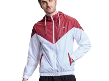 BoldFit Windcheater For Men Lightweight Jacket For Men Winter Wear Polyester Wind Cheaters For Men Track Jackets For Men Regular Fit Mens Jacket Multipurpose Stylish Men Jacket - Maroon White L