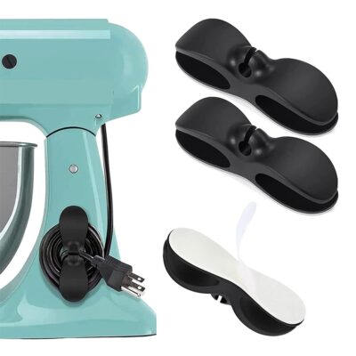 Bowiemall 2Pcs Cord Organizer for Kitchen Appliances Cord Wrapper for Kitchen Appliances Cord Holder Cable Organizer for Home Appliances (Black)