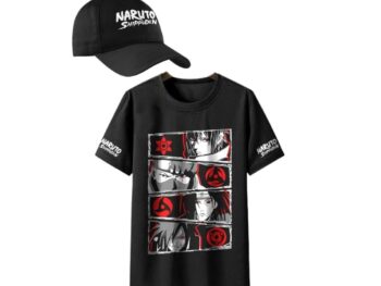 Boy's Half Sleeves T-Shirt | 100% Polyester Anime Characters Eyes Printed Regular Fit T-Shirts T-Shirt