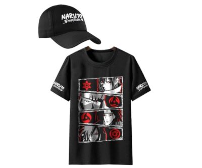Boy's Half Sleeves T-Shirt | 100% Polyester Anime Characters Eyes Printed Regular Fit T-Shirts T-Shirt
