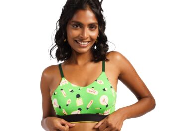 Bummer Women's Wirefree Non Padded Printed Bralette | Full Coverage Bra with Adjustable Straps