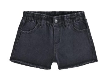 Cherry Crumble Black Washing Effect Denim Casual Wear Regular Fit Summer Shorts for Girls