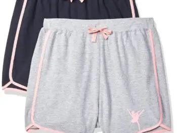Cloth Theory 2 Packs Girls Premium Cotton Running Shorts Summer Kids Shorts Toddler Athletic Shorts Workout Dolphin Shorts Cotton Active Shorts Quick Dry Shorts for Girls