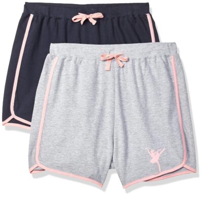 Cloth Theory 2 Packs Girls Premium Cotton Running Shorts Summer Kids Shorts Toddler Athletic Shorts Workout Dolphin Shorts Cotton Active Shorts Quick Dry Shorts for Girls