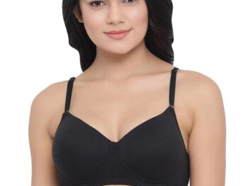 Clovia Women's Cotton Lightly Padded Wire Free T-Shirt Full-Coverage Bra