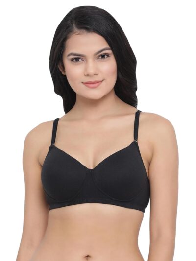 Clovia Women's Cotton Lightly Padded Wire Free T-Shirt Full-Coverage Bra