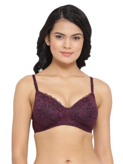 Clovia Women's Net Lightly Padded Wire Free Full Cup Coverage Bra