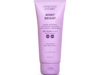 Conscious Chemist® Sunscreen SPF 50 PA++++ | 50g | Sunscreen for Oily Skin, Combination Skin | Niacinamide Sunscreen with Black Berry Extract, Hybrid Lightweight, Water Resistant, All Skin Types - Berry Bright