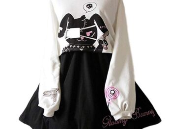 Cute Dress For Teens Girl Two Piece Set Bunny Prints Casual Cotton Dresses For Spring Autumn