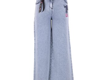 Cutecumber Girls Denim Solid Flared Blue Jeans. CC6506B-BLUE
