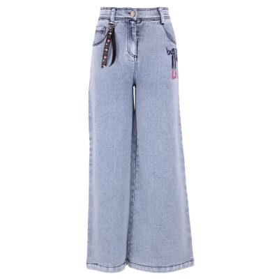 Cutecumber Girls Denim Solid Flared Blue Jeans. CC6506B-BLUE