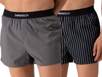 DAMENSCH Men's Regular Fit Cotton Breeeze Ultra Light Inner Boxers | 100% Cotton Men Innerwear, Boxer Shorts, Innerwear Men, Men Underwear, Man Shorts-Las Grey,Nether Black-L