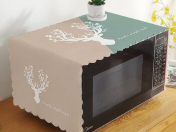 DOCAT Dust-Proof Microwave Oven Cover for Kitchen Decor Durable Modern Design Kitchen Accessories - 100 * 35cm (Beige Deer)